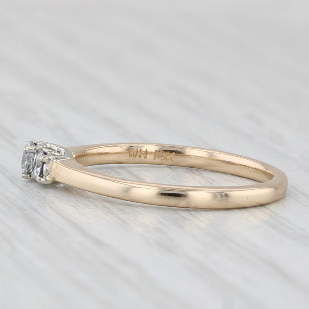 0.23ctw Diamond 3-Stone Engagement Ring 14k Gold Size 7