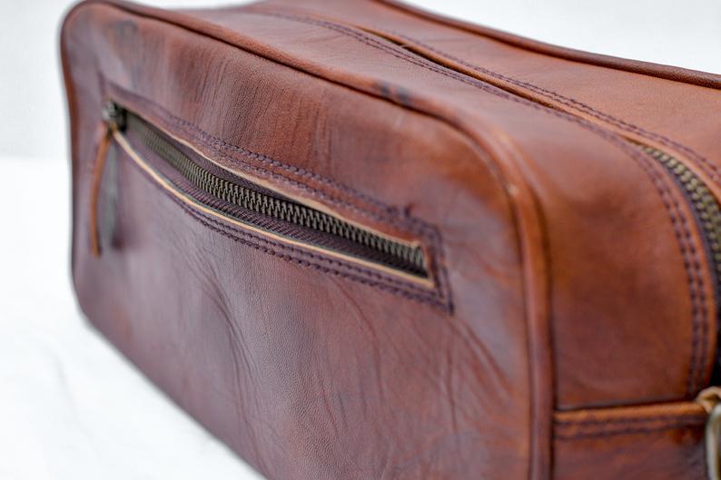 Single Section Toiletry- Brown