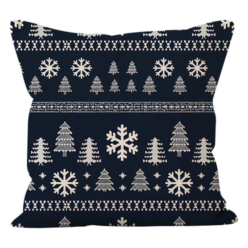 Christmas Classic Style Christmas Tree Snowman Snowflake Linen Polyester Pillow Cases Couch & Sofa Decor