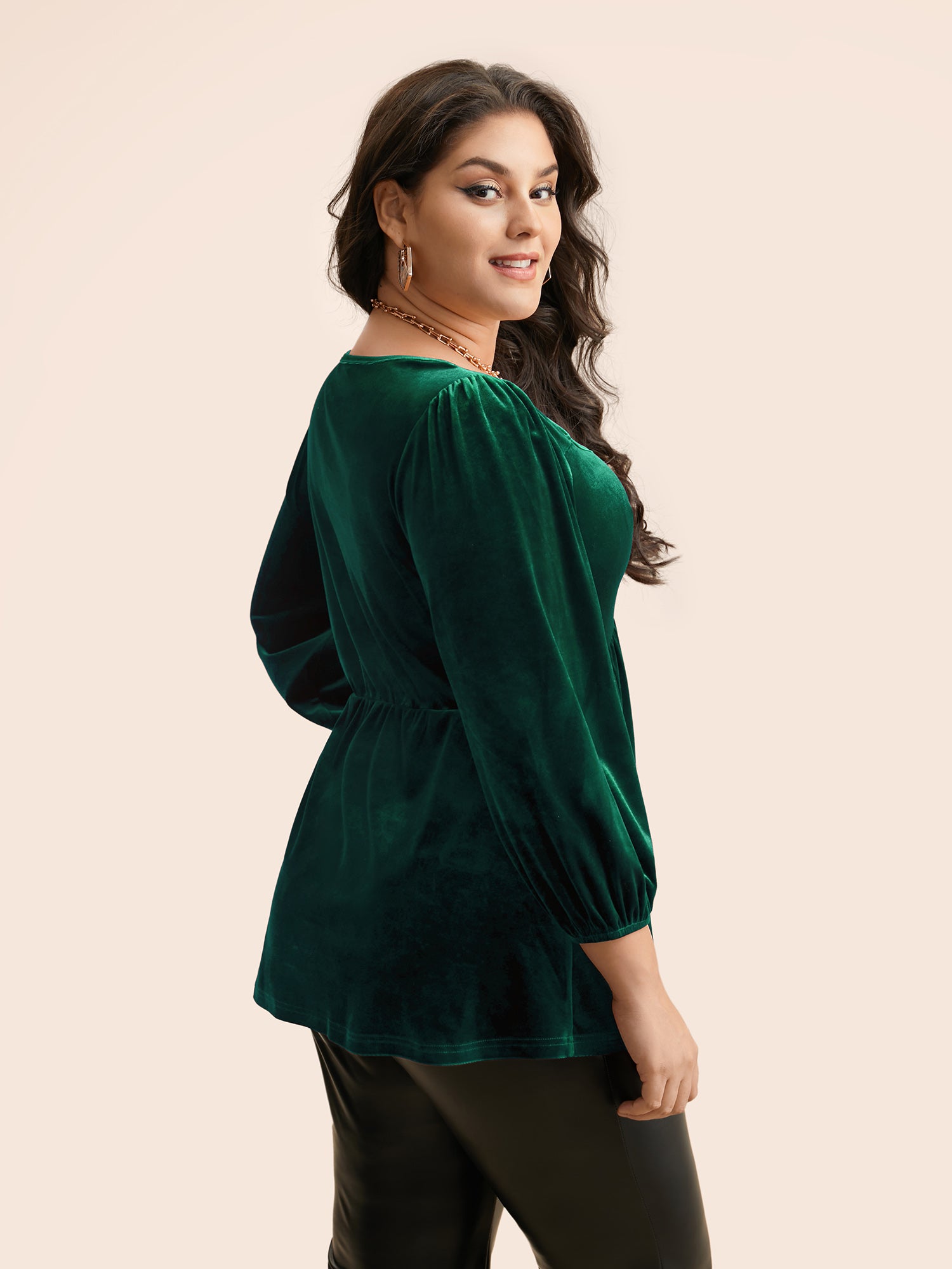 Velvet Heart Neckline Gathered Blouse