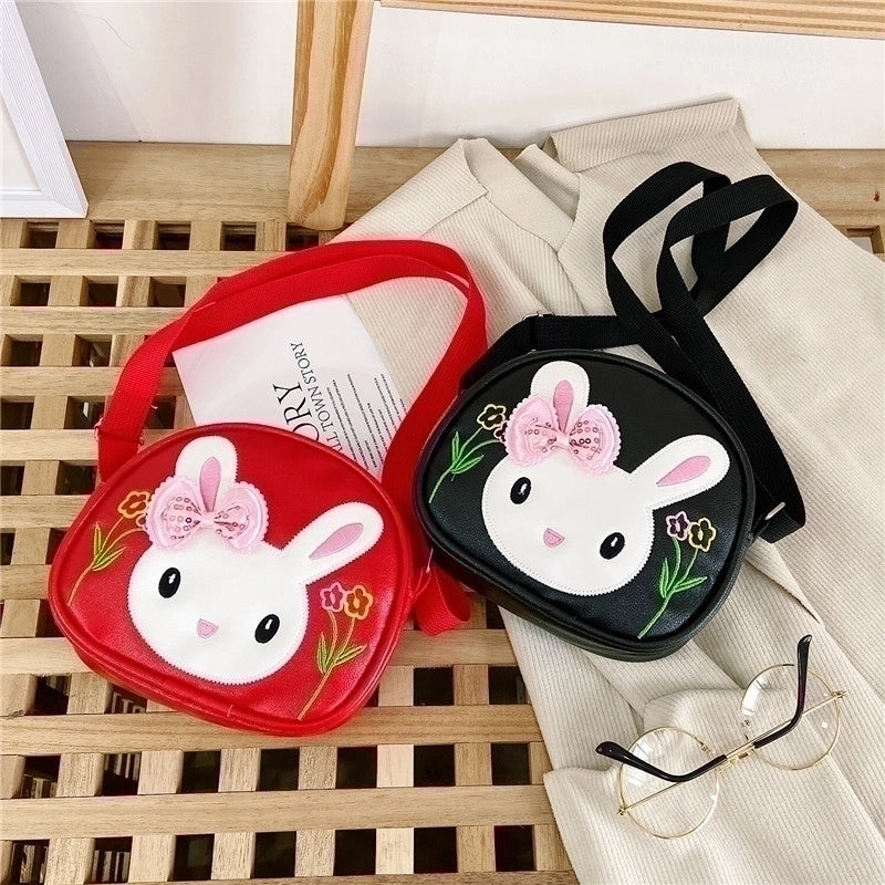 Kid'S Pu Leather Animal Cartoon Cute Semicircle Zipper Crossbody Bag