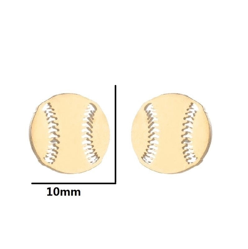 Minimalist Letter Skates Ball Stainless Steel Plating Hollow Out Ear Studs 1 Pair