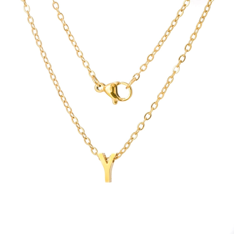Titanium Steel Minimalist Plating Letter None Necklace