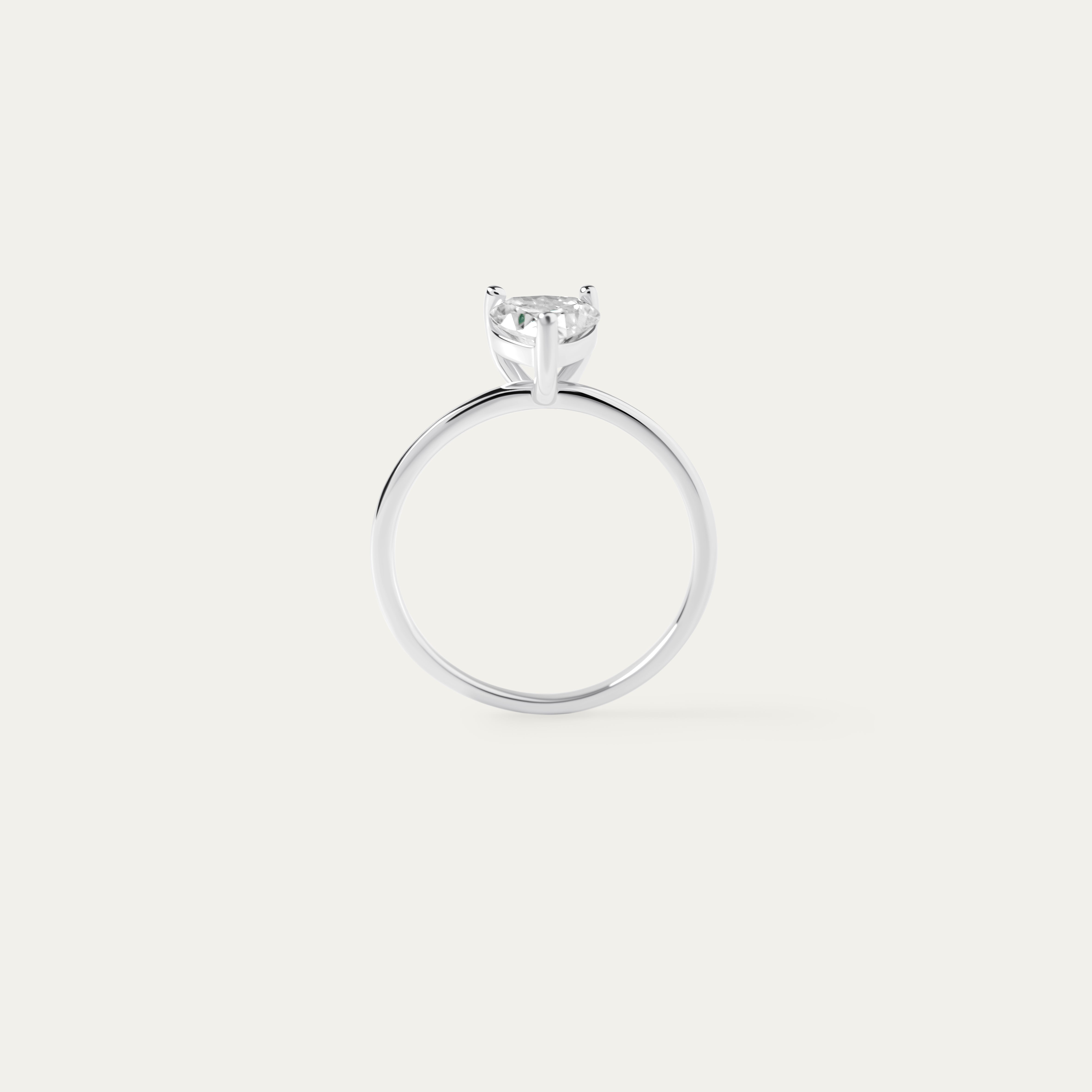 Marka 1.0ct Moissanite Ring (925 Sterling Silver. Size 4)