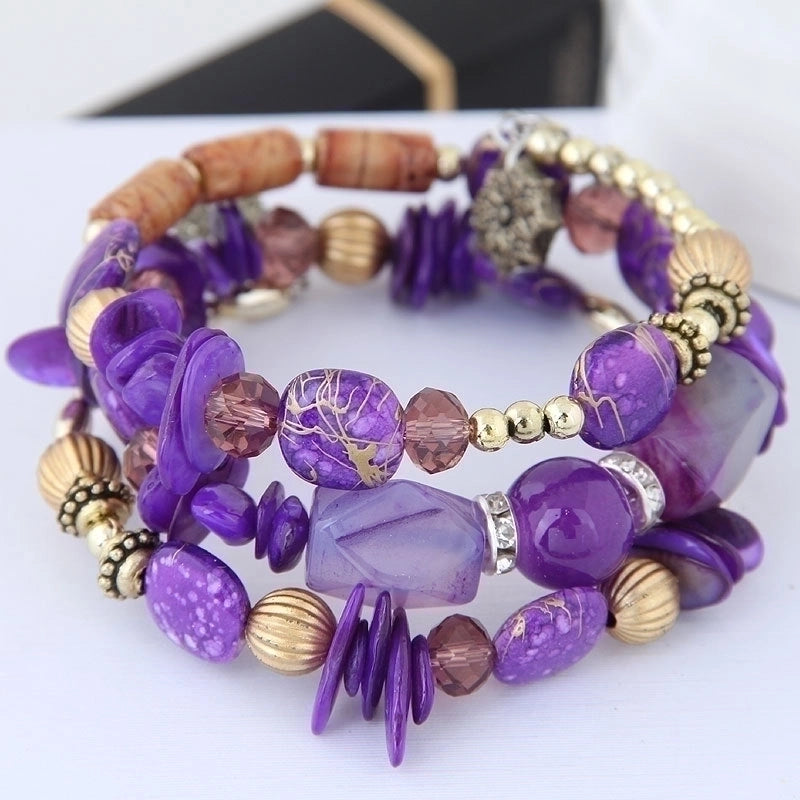Casual Minimalist Irregular Alloy Gravel Beaded Bracelets