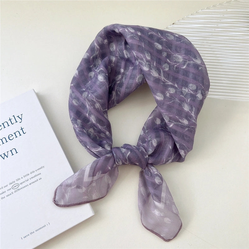Women's Cartoon Style Cute Sweet Ditsy Floral Cotton And Linen Kerchief