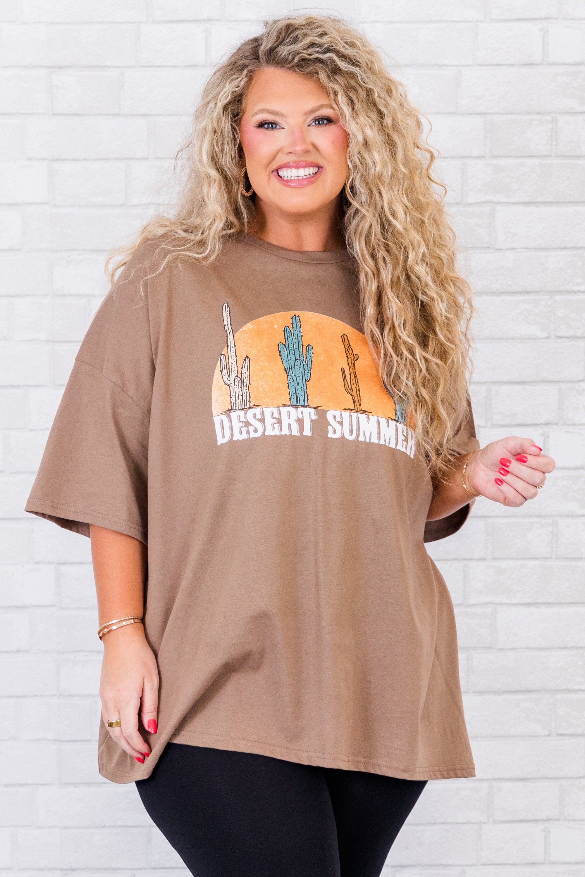 Desert Summer Boyfriend Tee. Espresso