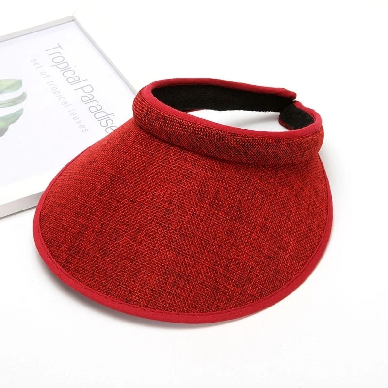 Women's Minimalist Solid Color Flat Eaves Straw Hat