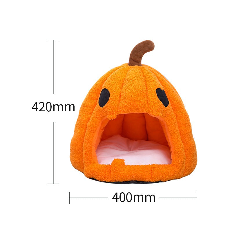Halloween Pumpkin Cat House