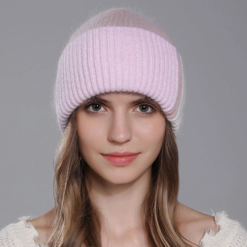 Women's Minimalist Color Block Flat Eaves Wool Cap