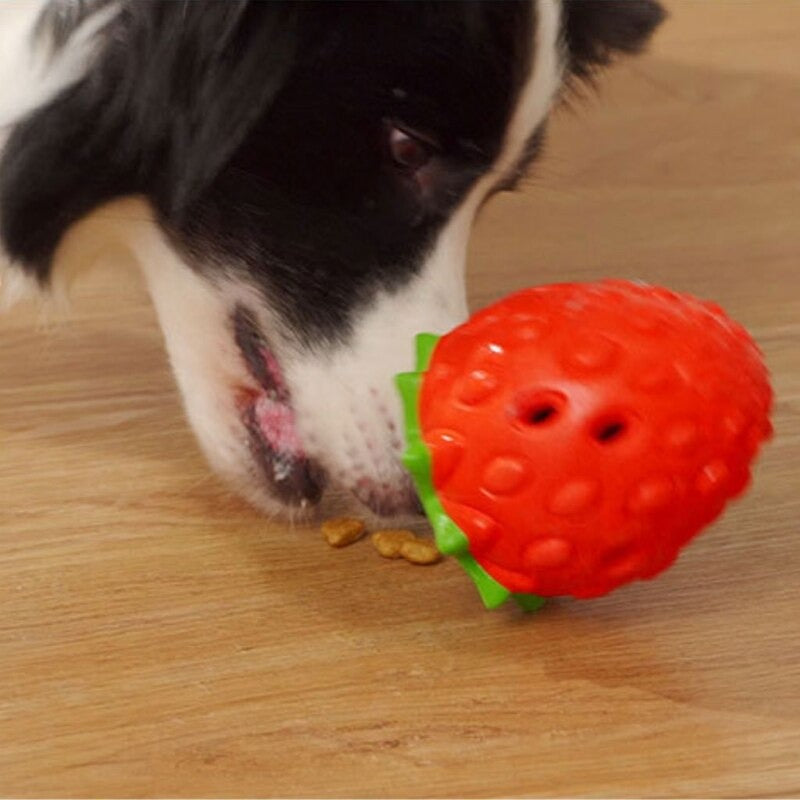 Dog Chew Toys Rubber Strawberry Balls