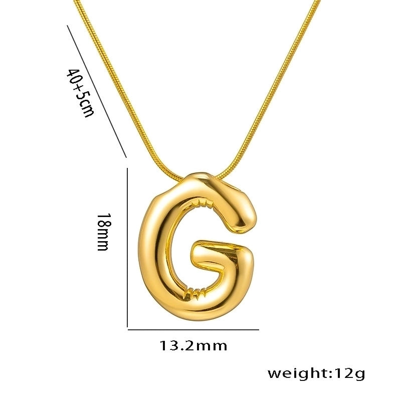 Titanium Steel Minimalist Letter Plating Pendant Necklace