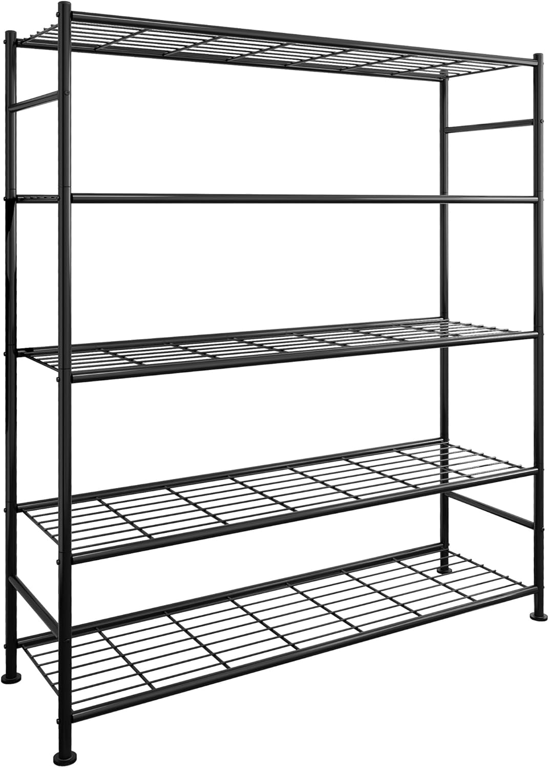 Storage Shelves - 5 Tier Shelf Organizer, Heavy Duty Garage Shelving Unit with Leveling Feet, Stable Metal Shelves Organizer for Pantry, Kitchen and Closet, 33.0