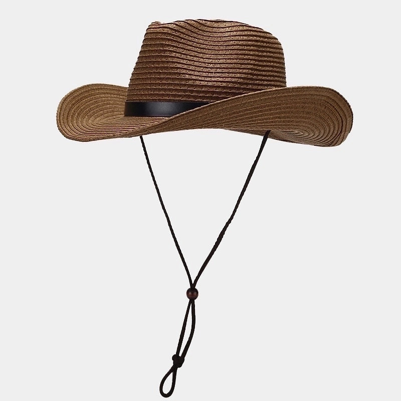 Women's Retro Ethnic Style Solid Color Crimping Straw Hat