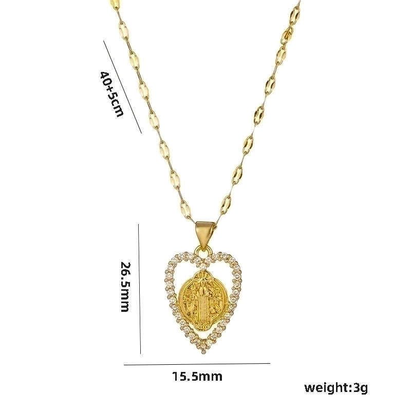 Titanium Steel Minimalist Human Star Oval Plating Inlay Zircon Pendant Necklace
