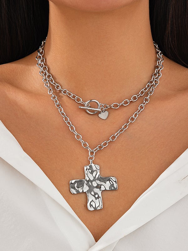 Normcore Chains Double Layered Geometric Necklaces Accessories