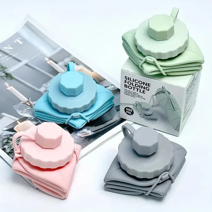 Portable Silicone Water Bottle 鈥?600ML