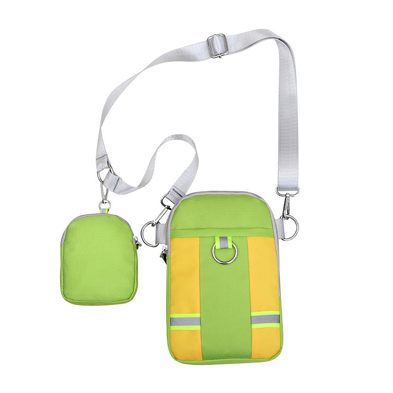 Women's Nylon Splicing Classic Style Square Zipper Phone Wallets