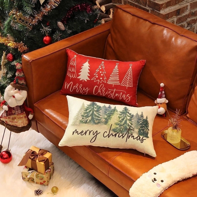 Christmas Vacation Letter Linen Pillow Cases Couch & Sofa Decor