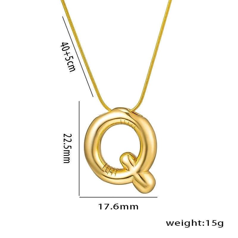 Titanium Steel Minimalist Letter Plating Pendant Necklace