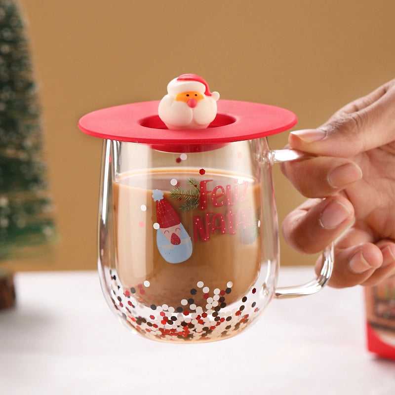 Christmas Casual Vacation Cartoon Borosilicate Glass Water Bottles 1 Piece
