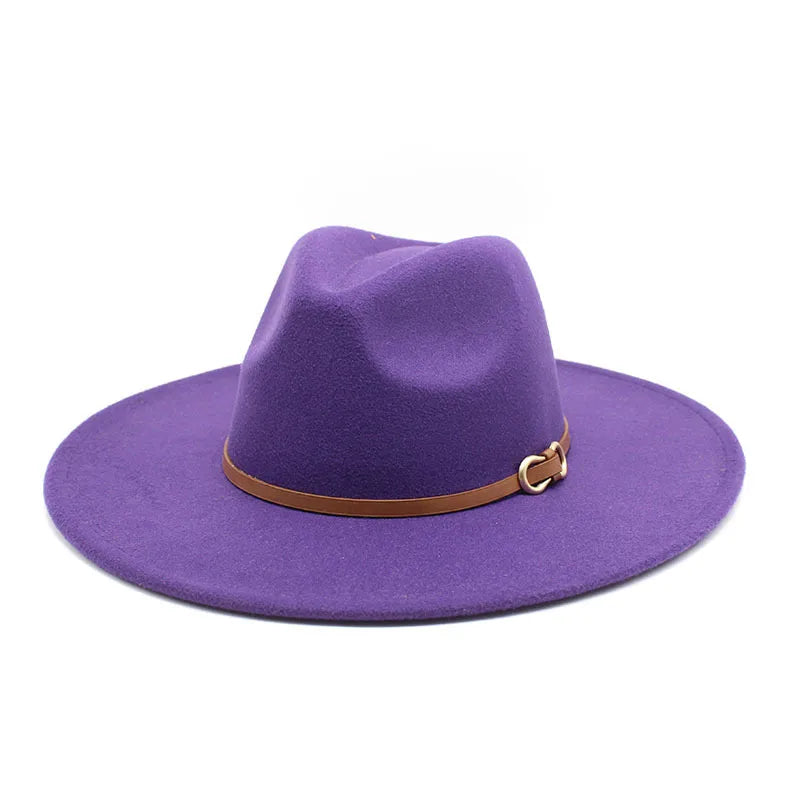 Fashion Autumn And Winter New Black Woolen Hat Jazz Hat For Men And Women 9.5cm