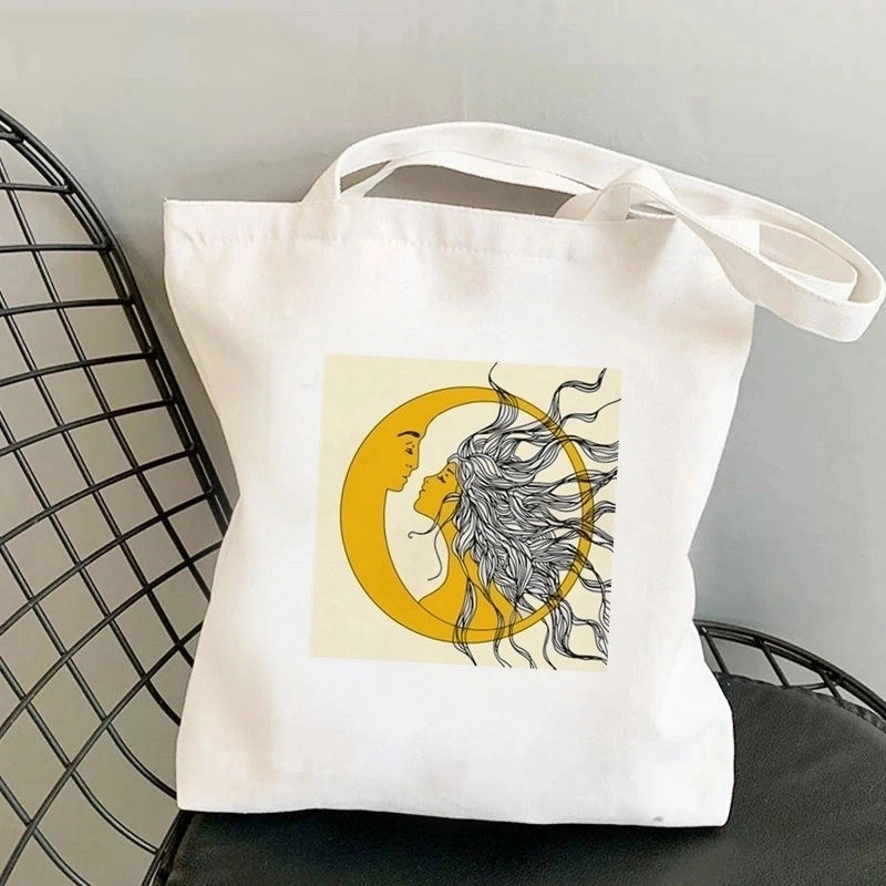 Women's Minimalist Sun Moon Shopping Bags