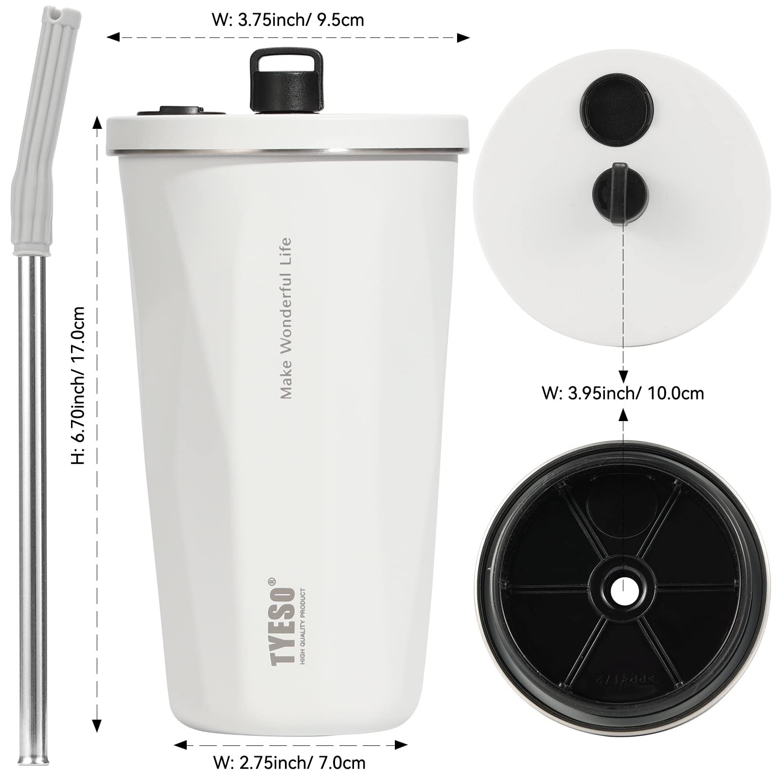 20oz/600ml Stainless Steel Iced Coffee Cup