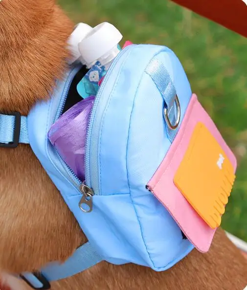 Pet backpack cartoon dog bag outdoor travel dog small backpack pet supplies