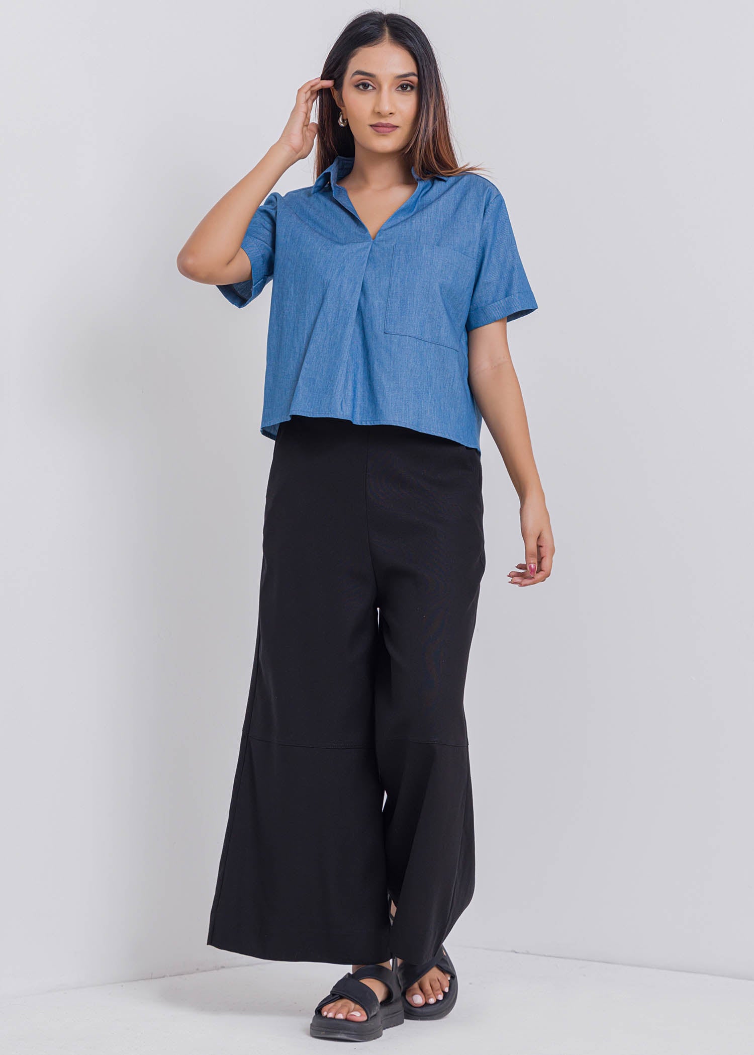 Crop Top With Front Pleat