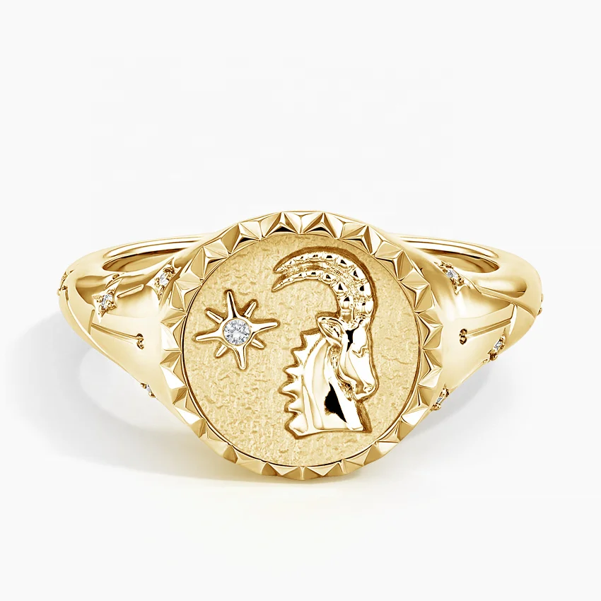 New Arrivals Fine Jewelry Customizable Brass 18K Gold Signet Rings