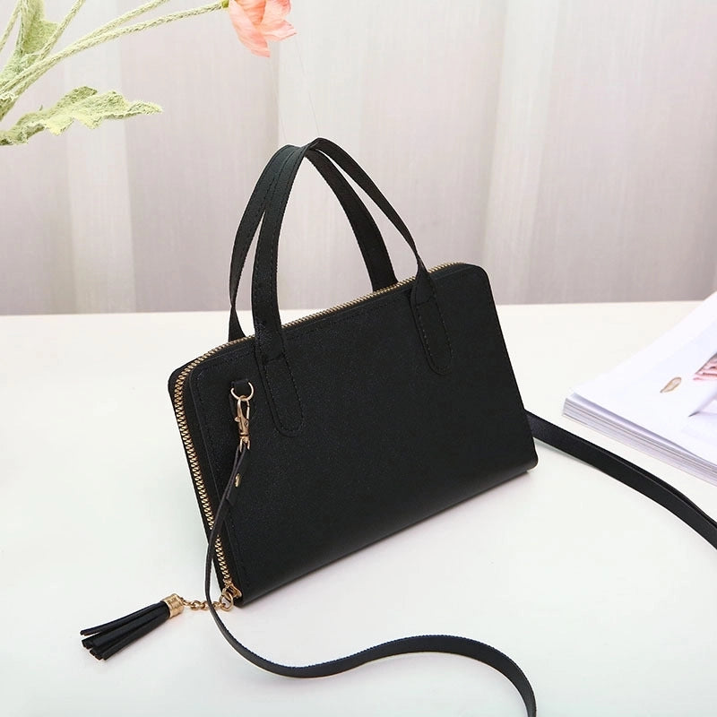 Women's Small Pu Leather Solid Color Elegant Square Zipper Shoulder Bag Handbag Crossbody Bag