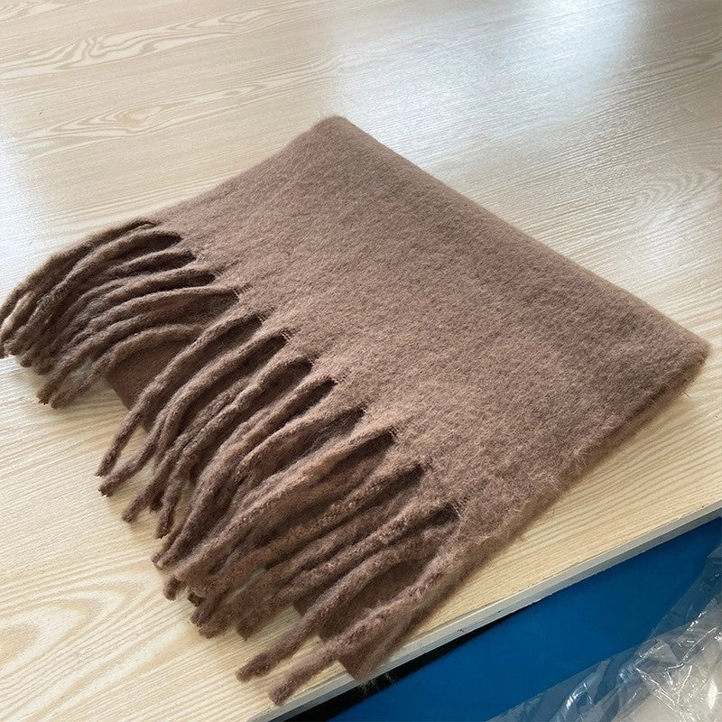 Women's Fashion Solid Color Polyester Winter Scarves