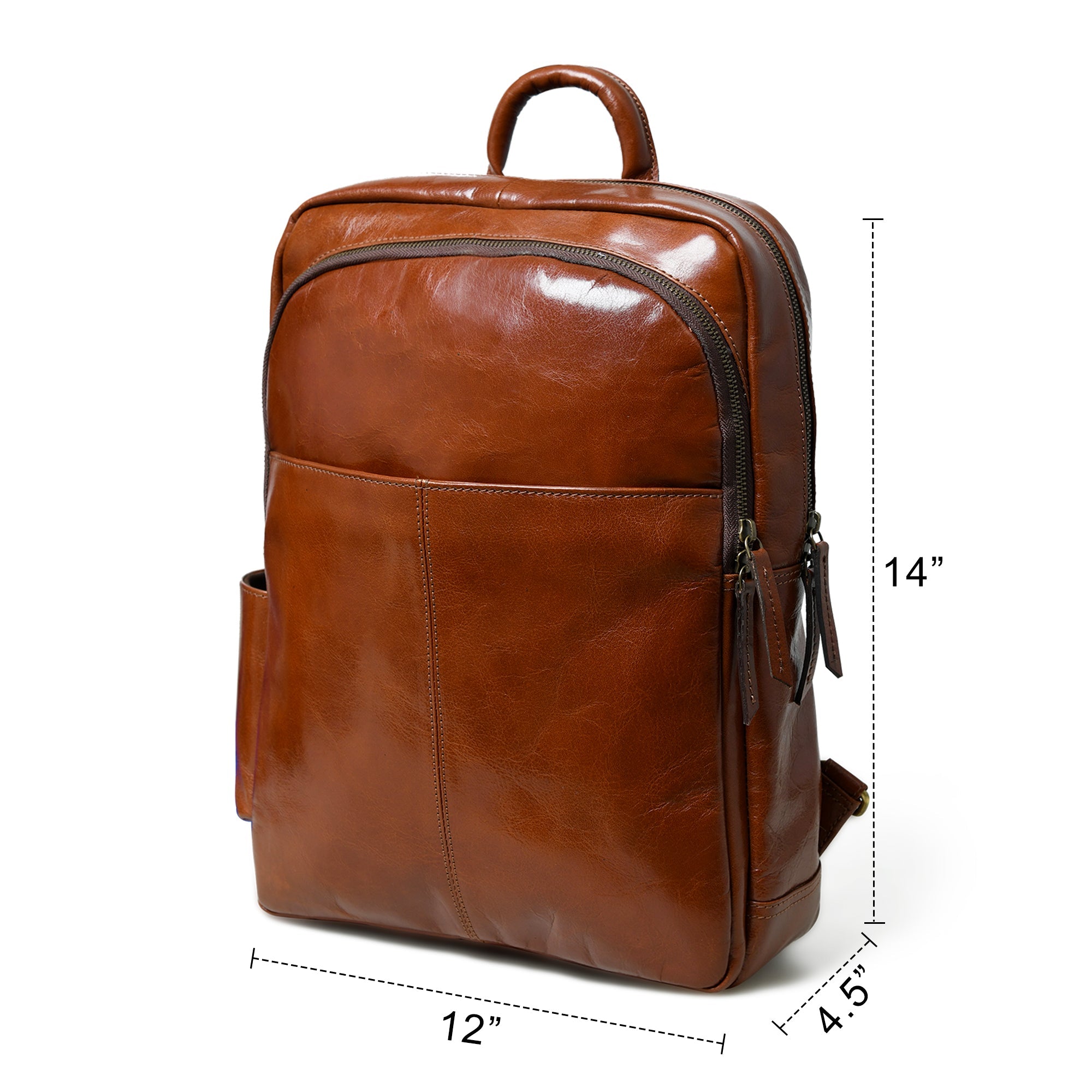 Luxury Italian Leather Backpack. Tan