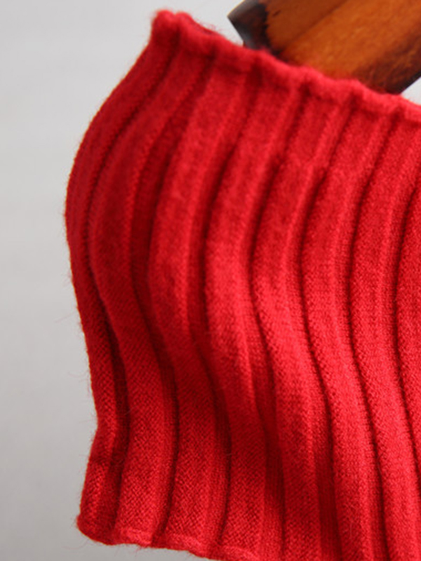 Short Sleeves Skinny Solid Color Boat Neck Knitwear Pullovers Sweater