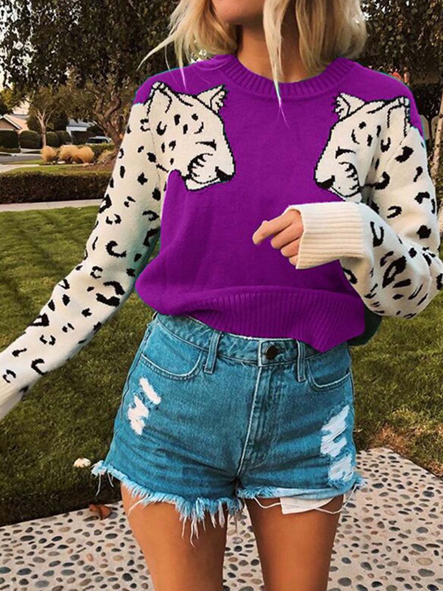 Snow Leopard Knit Sweater