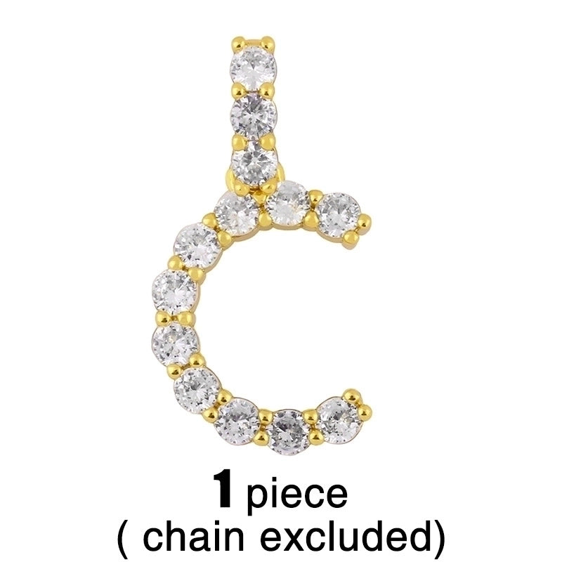 Copper Tennis Chain Inlaid Zircon Letter Necklace