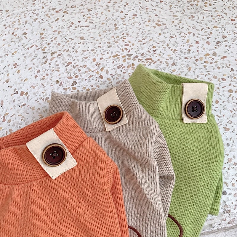 Bear Printed Buttoned Dog Jumpsuits