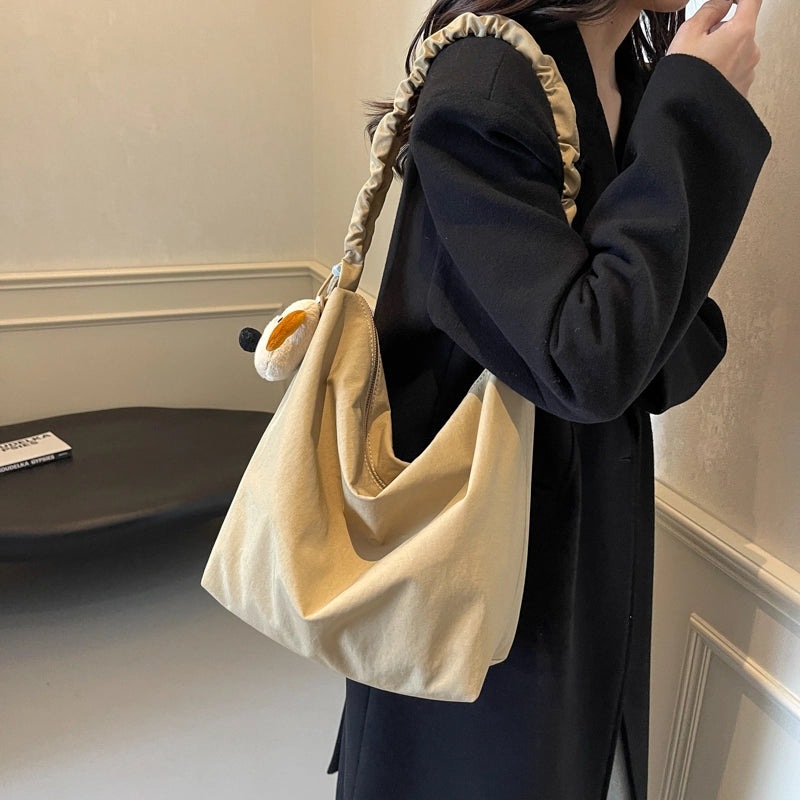 Women's One Size Nylon Solid Color Beach Sewing Thread Square Zipper Crossbody Bag