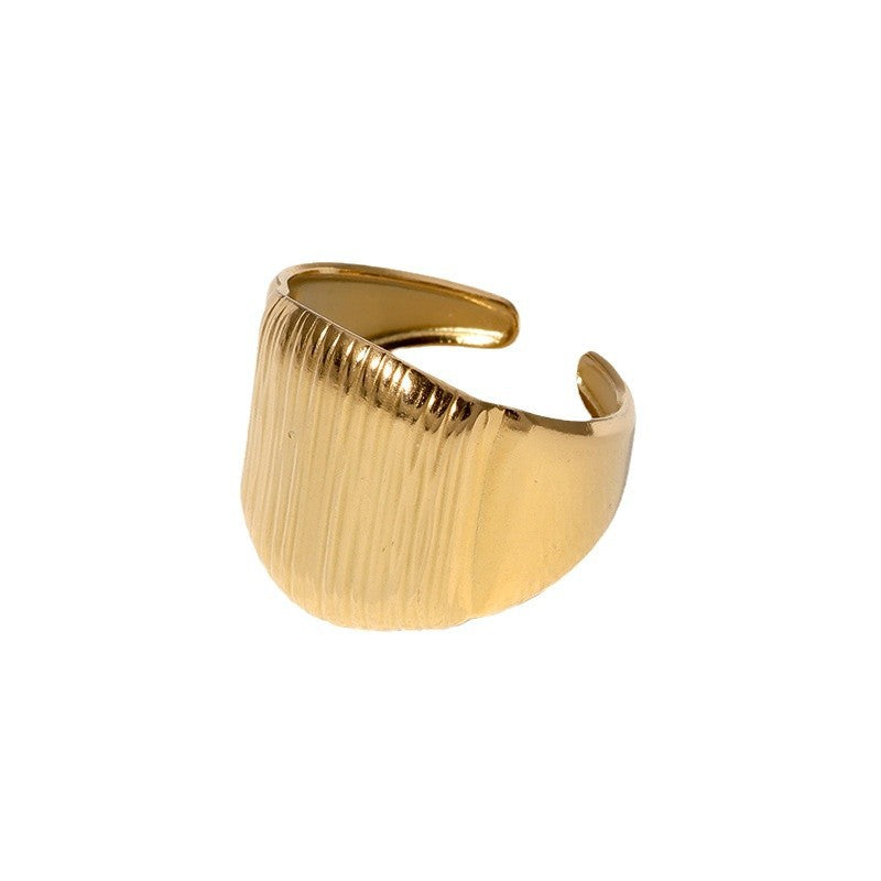 Open Ring Minimalist Stripe Geometric Stainless Steel Electroplating Rings