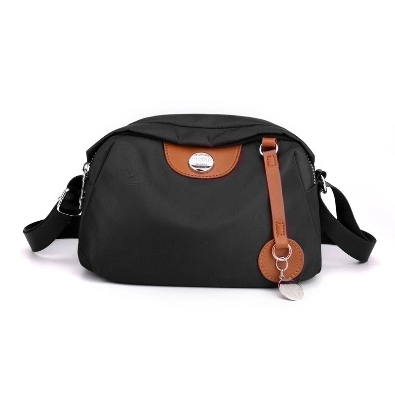 Women's Medium Nylon Solid Color Basic Zipper Dome Bag