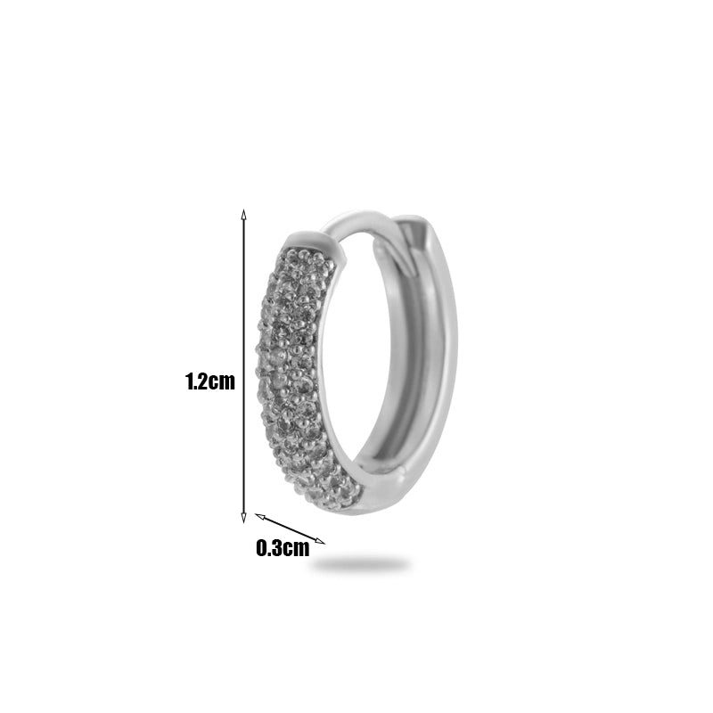 1 Piece Minimalist Classic Style Round Plating Inlay Copper Zircon 18k Gold Plated Ear Studs