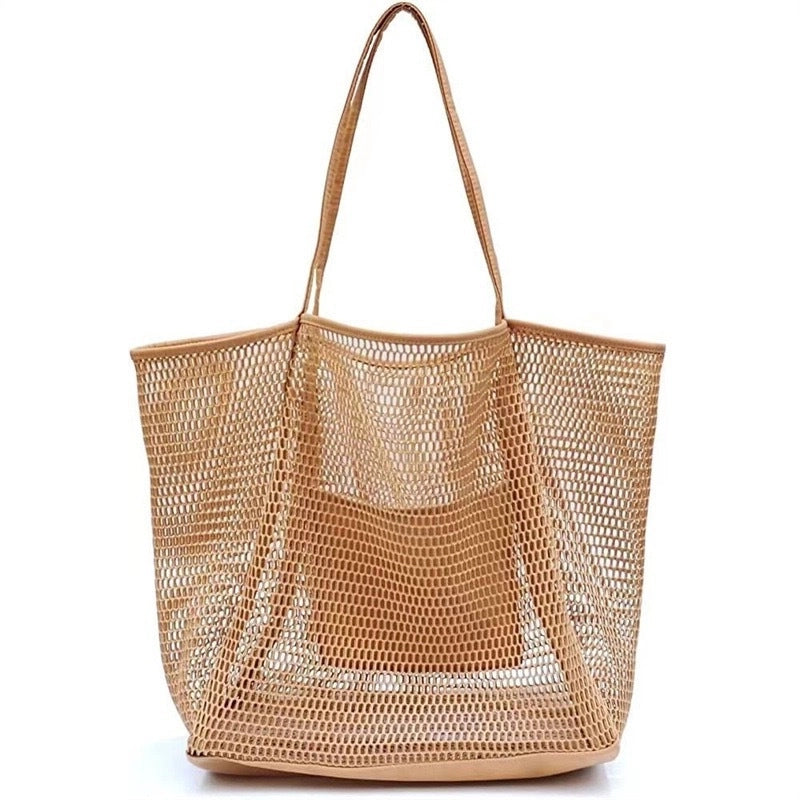Unisex Nylon Grid Solid Color Basic Vacation Square Open Handbag