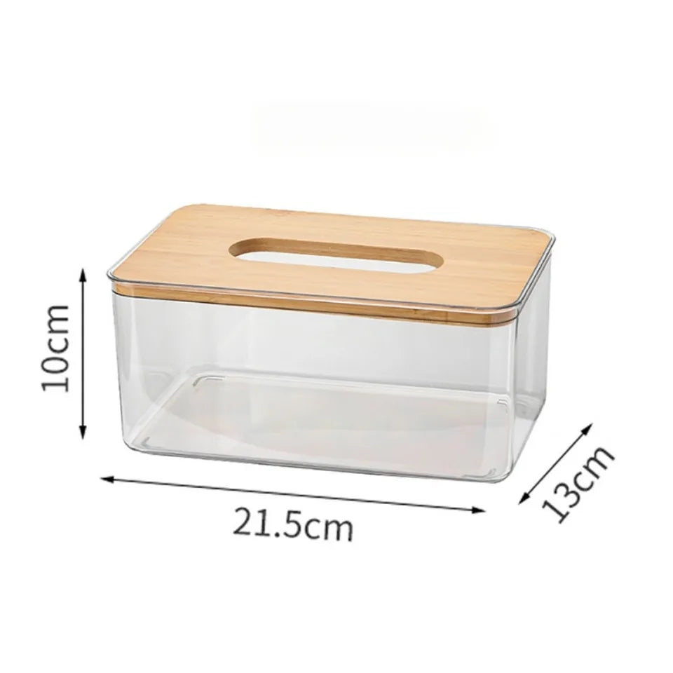 ACRYLIC WOODEN TOP TISSUE BOX