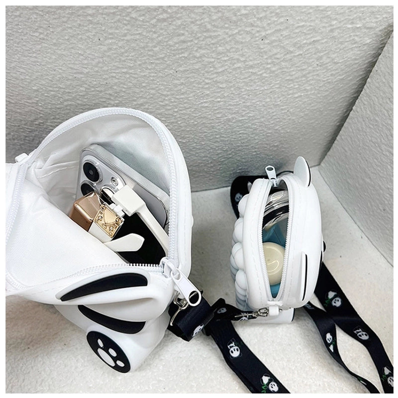 Women's Medium Silica Gel Animal Cute Round Zipper Crossbody Bag