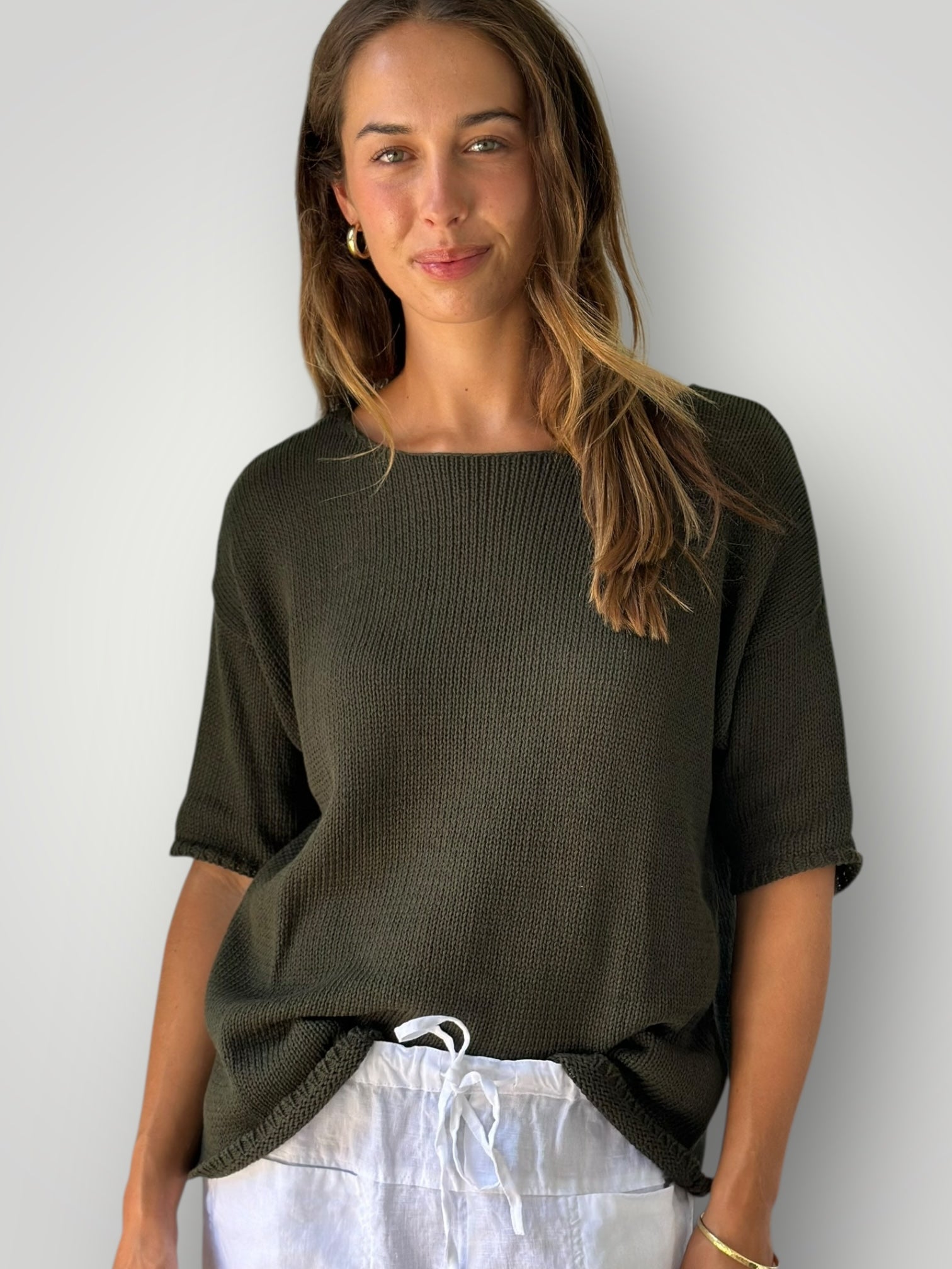 top - army cotton knit