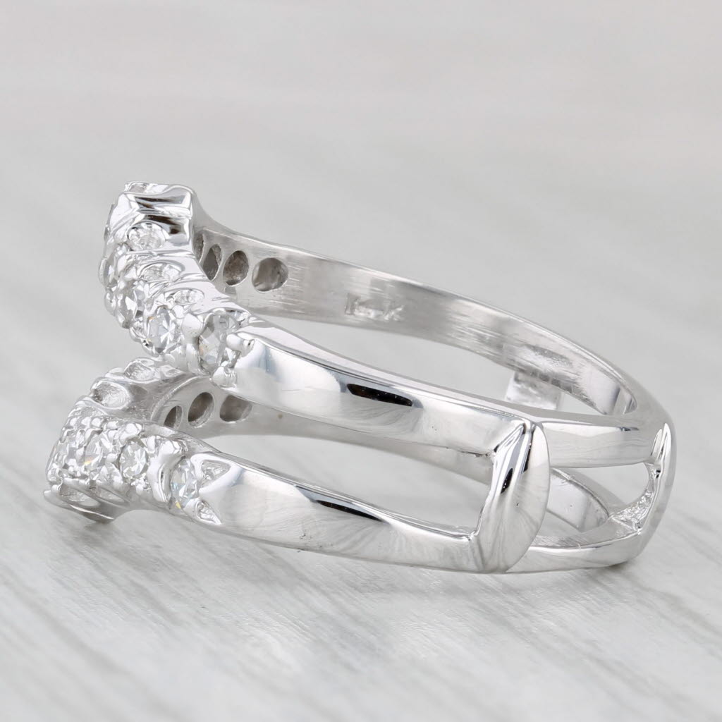 0.35ctw Diamond Ring Jacket Guard Wedding Band Bridal 14k White Gold Size 6.5