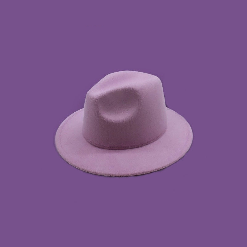 Autumn And Winter New Woolen Top Hat For Men And Women Couple Hat Big Brim Straight Hat Fashion Jazz Hat