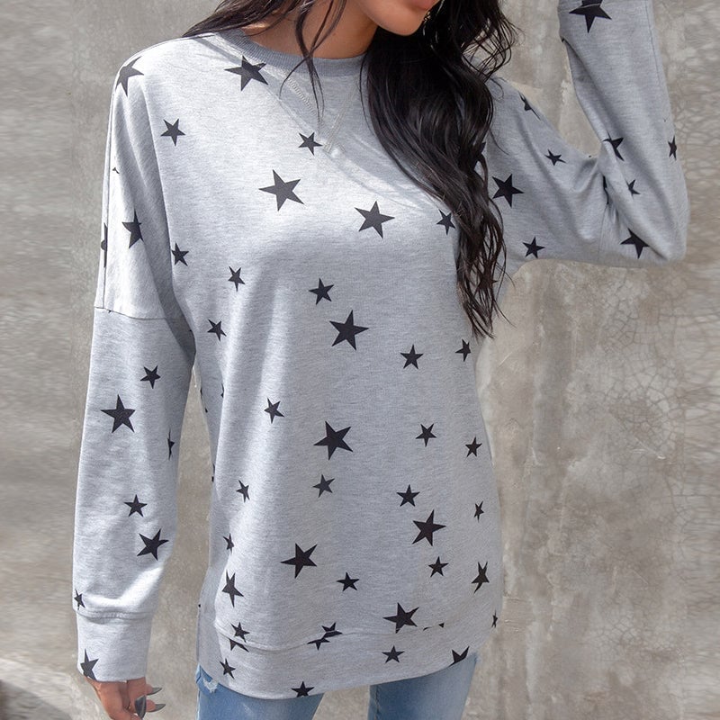 Oversized Long Sleeve Star T-Shirt