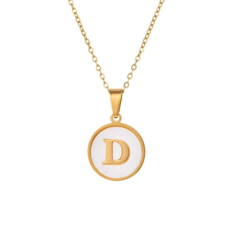 Minimalist Letter Titanium Steel Pendant Necklace